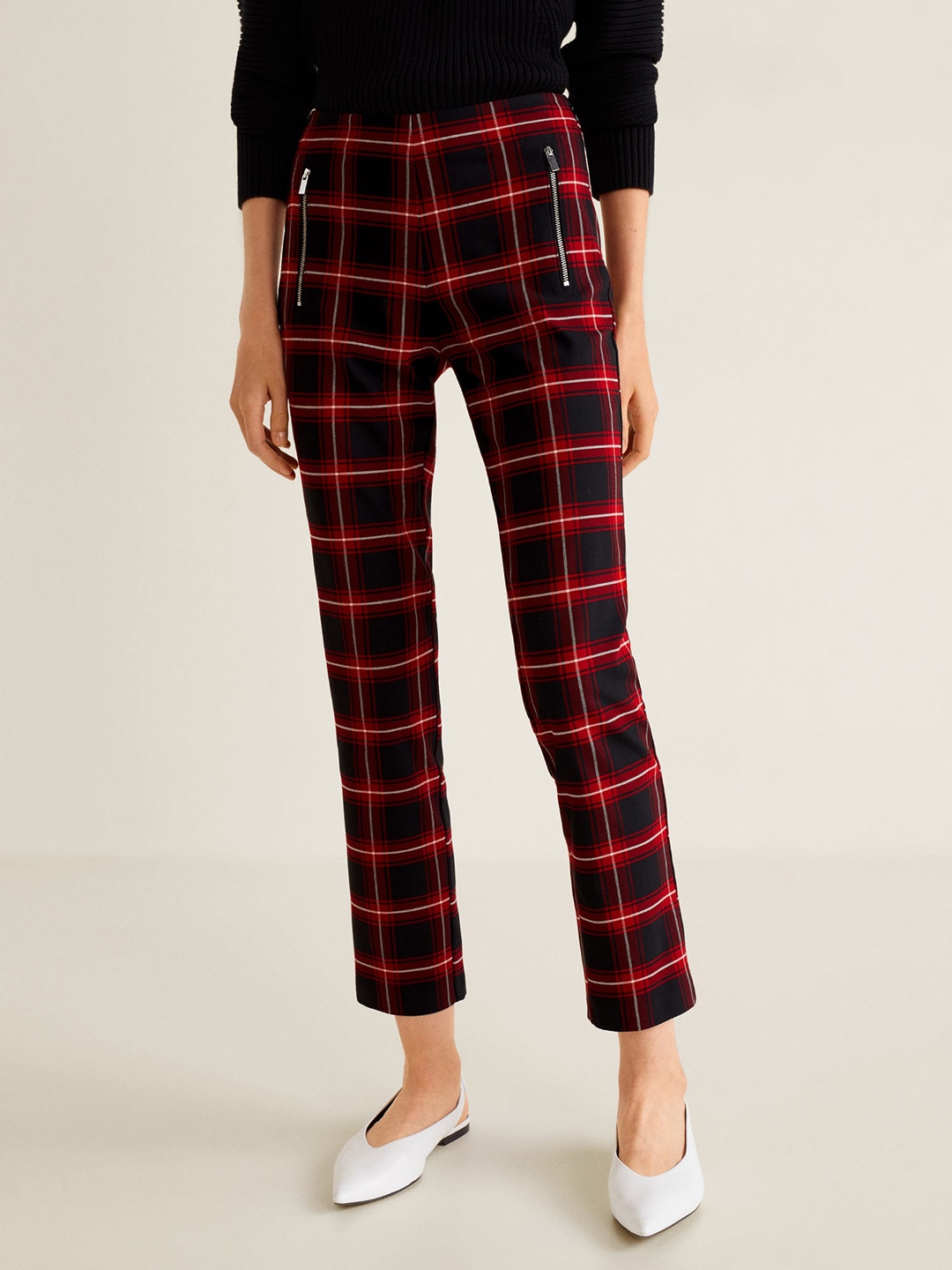 Warehouse peg trousers in red tartan check  ASOS  Checked trousers  outfit Plaid outfits Red plaid pants