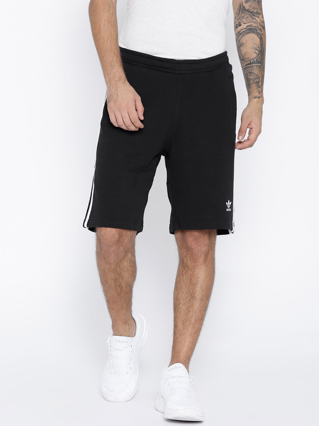 ADIDAS Men Black 3 Stripe Adicolor Sport  Shorts