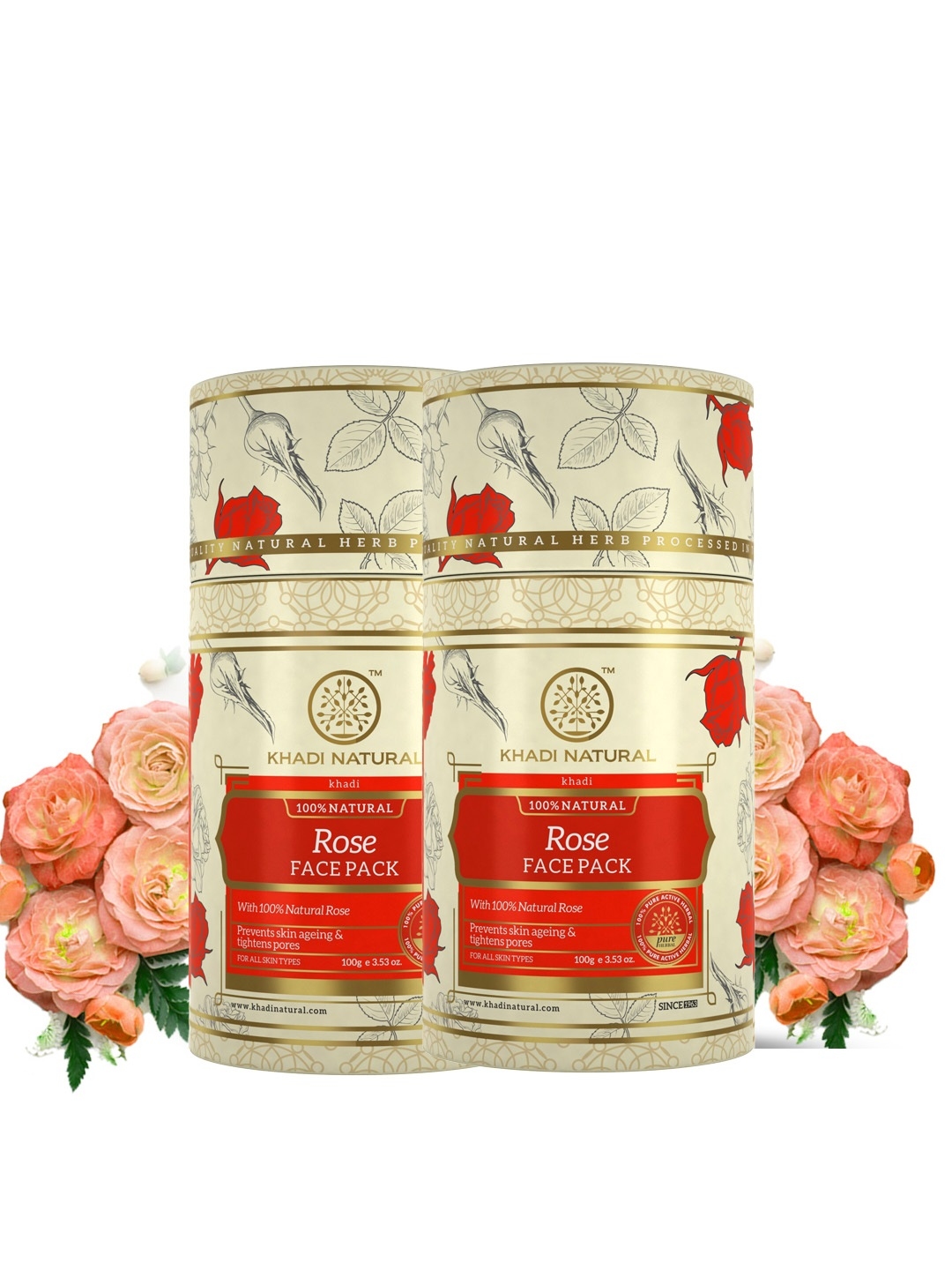 Buy Khadi Natural Set Of 2 Rose Herbal Face Masks Mask And Peel