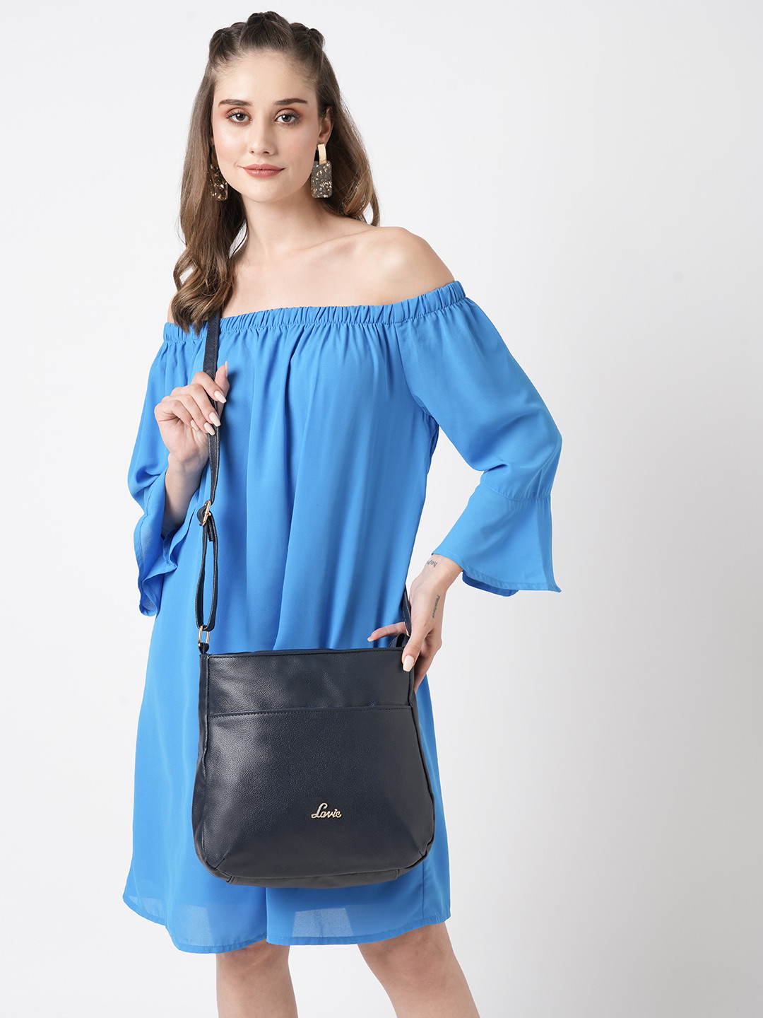 Lavie Cetan U Base Women Navy Blue Solid Sling Bag