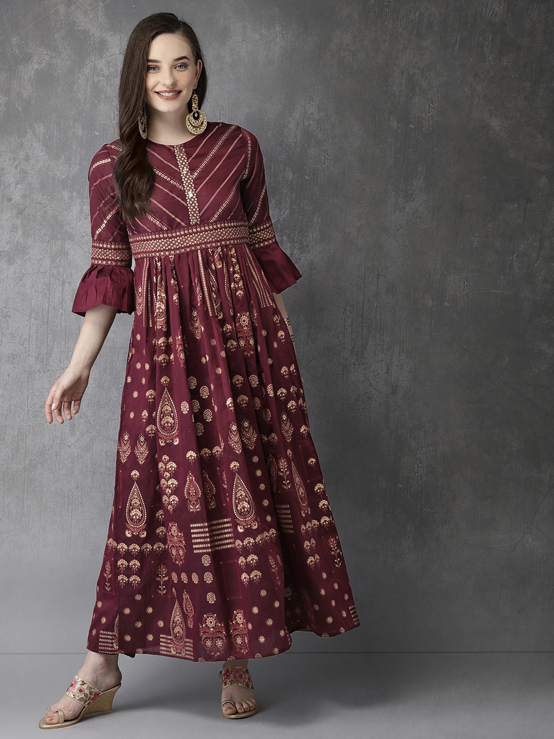 KNOXT Women Printed Anarkali Kurta - Buy KNOXT Women Printed Anarkali Kurta  Online at Best Prices in India