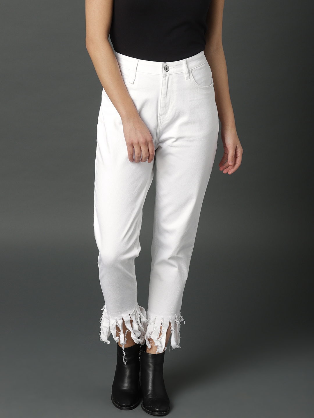 myntra white jeans