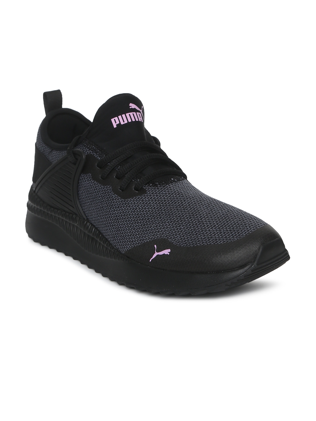Buy Puma Kids Black Textured Pacer Next Cage Knit Junior Sneakers