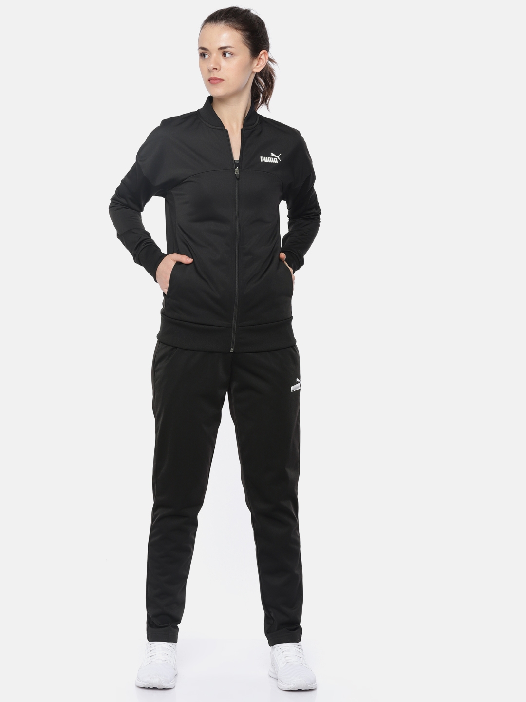 Buy Puma Women Balck Solid Classic Tricot Suit - Tracksuits for Women 7143765