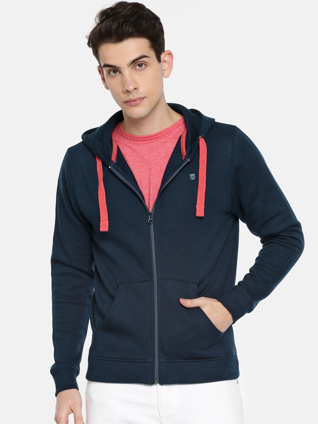 wrangler full sleeve solid men's sweatshirt