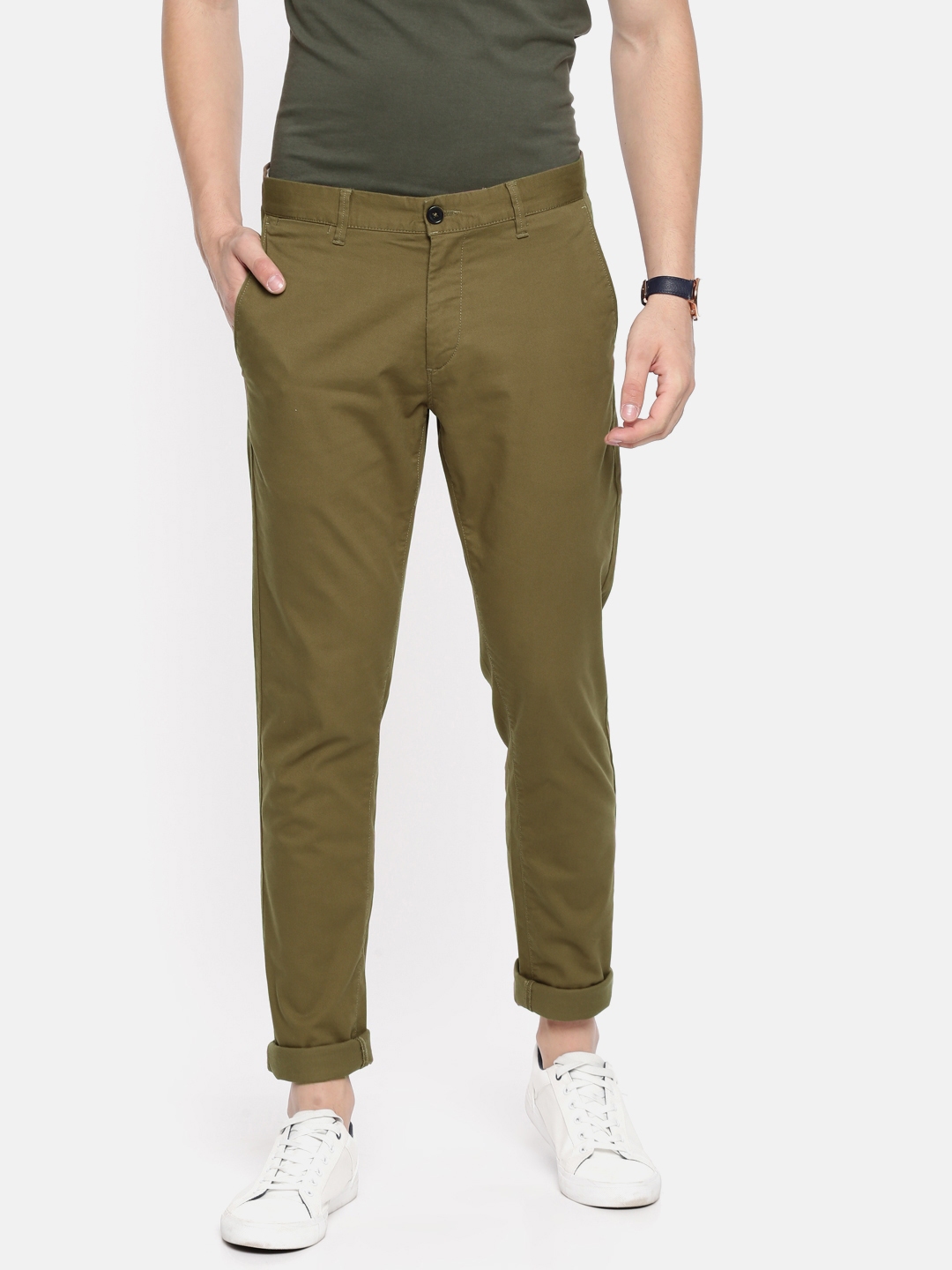 Buy US Polo Assn Men Brown Slim Fit Solid Chinos  Trousers for Men  7336710  Myntra