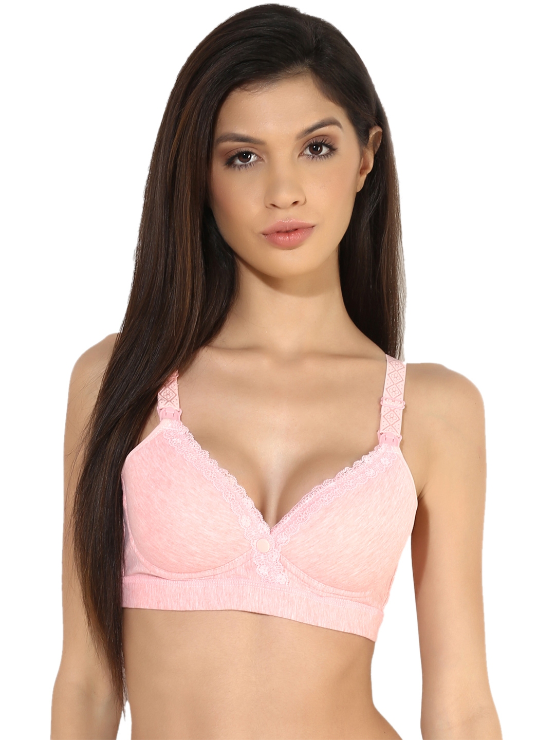Buy Shyaway Pink Solid Non Wired Lightly Padded Maternity Bra 8186 - Bra  for Women 7149817