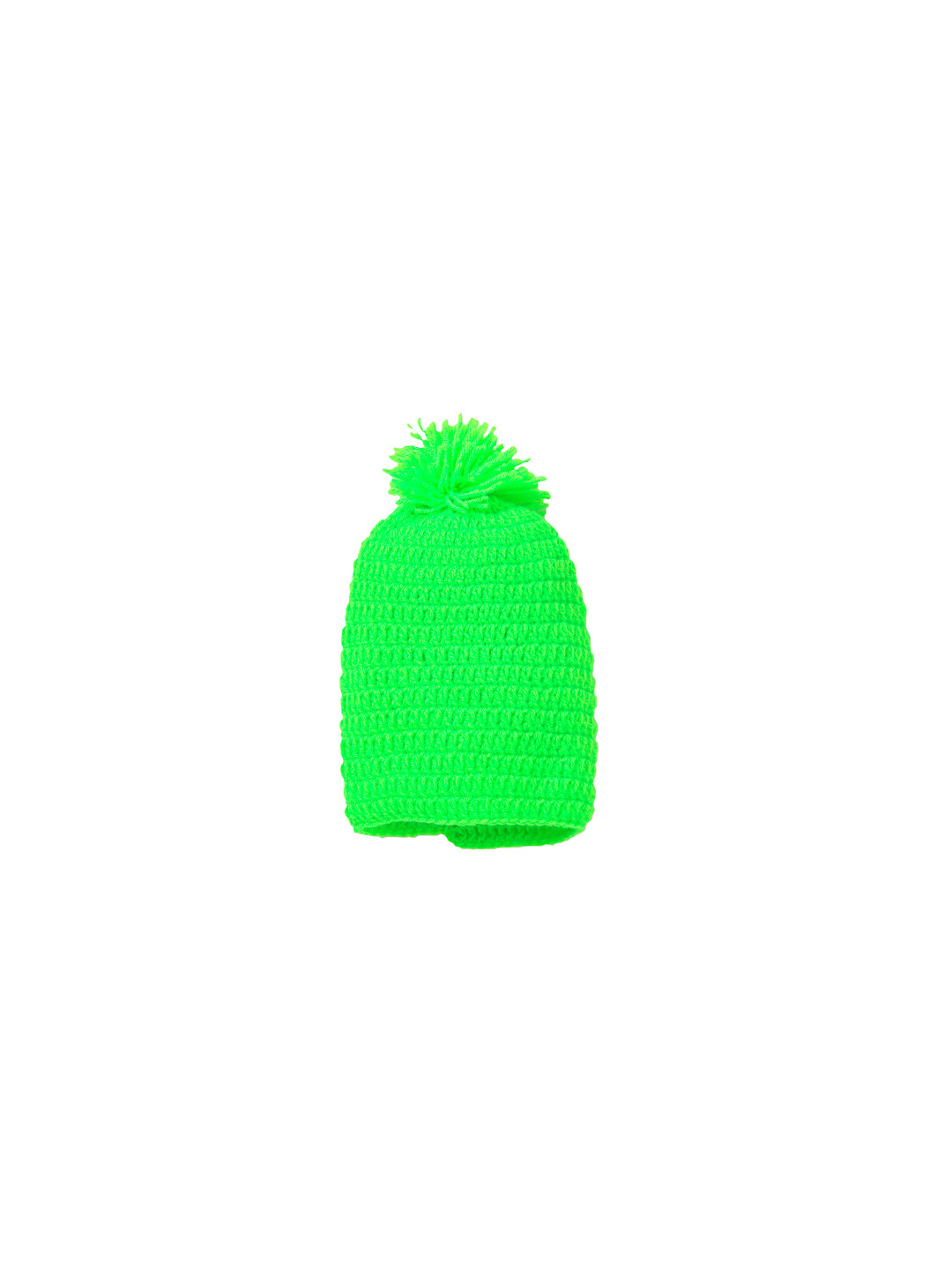 CHUTPUT Kids Fluorescent Green Self Design Woolen Beanie