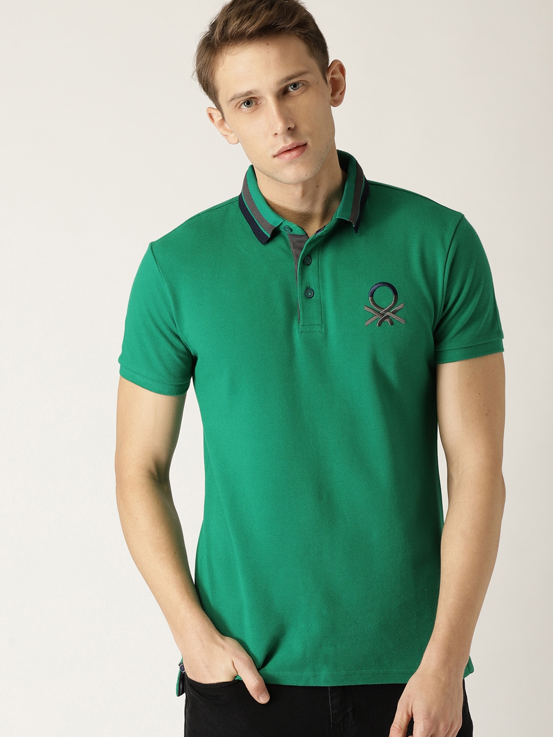 Buy United Colors Of Benetton Men Polo Collar T Shirt - for Men 7176237 |