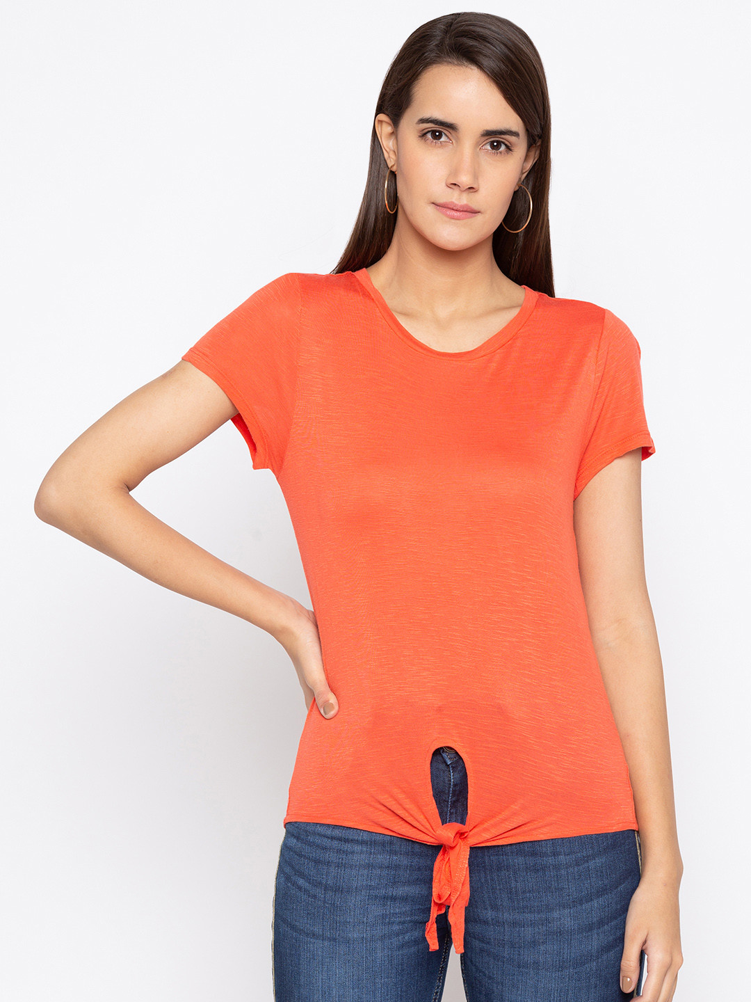 Globus Women Orange Solid Top