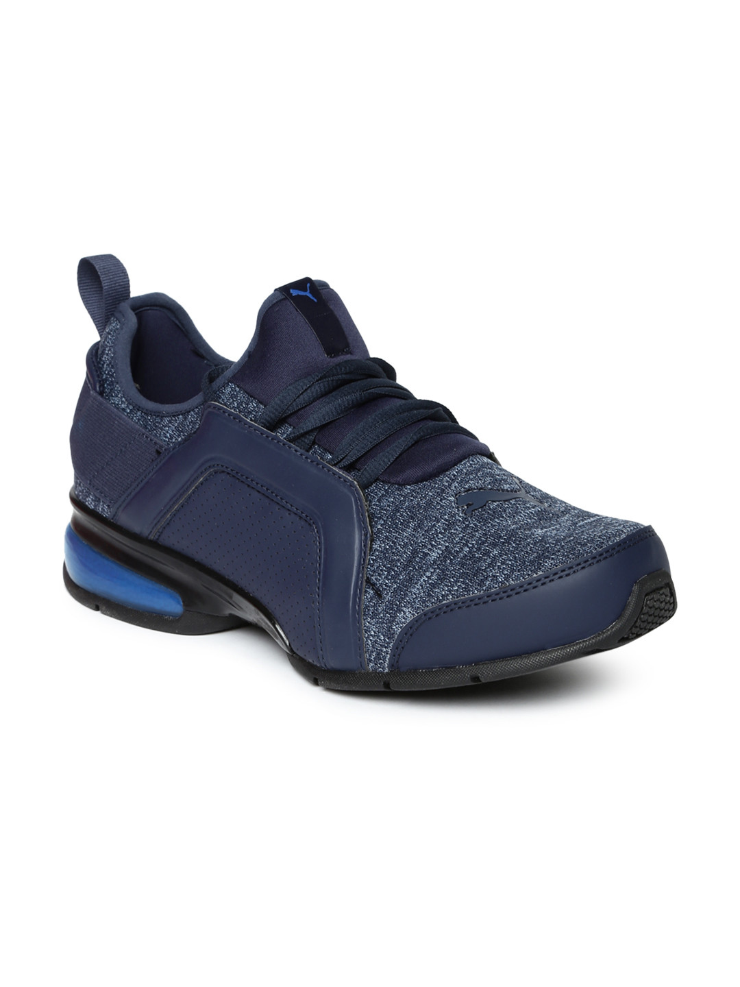 puma men navy blue running shoes