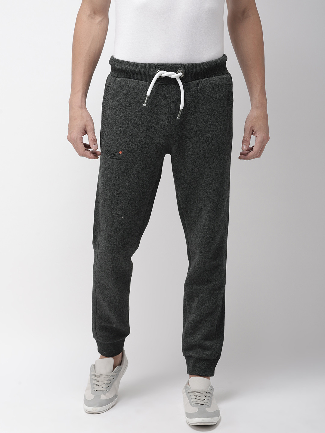 Buy Superdry Men Charcoal Grey Slim Fit 