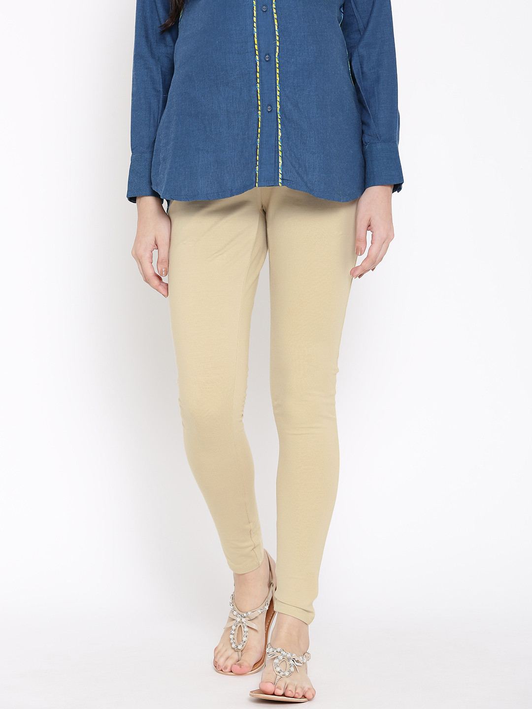 Buy W Beige Maternity Leggings 