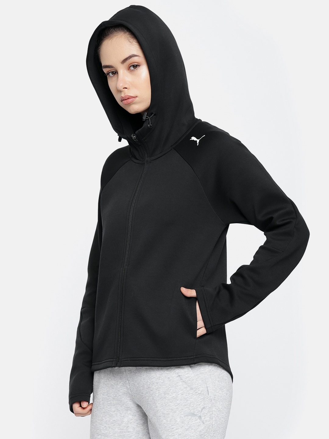 puma hoodie womens black