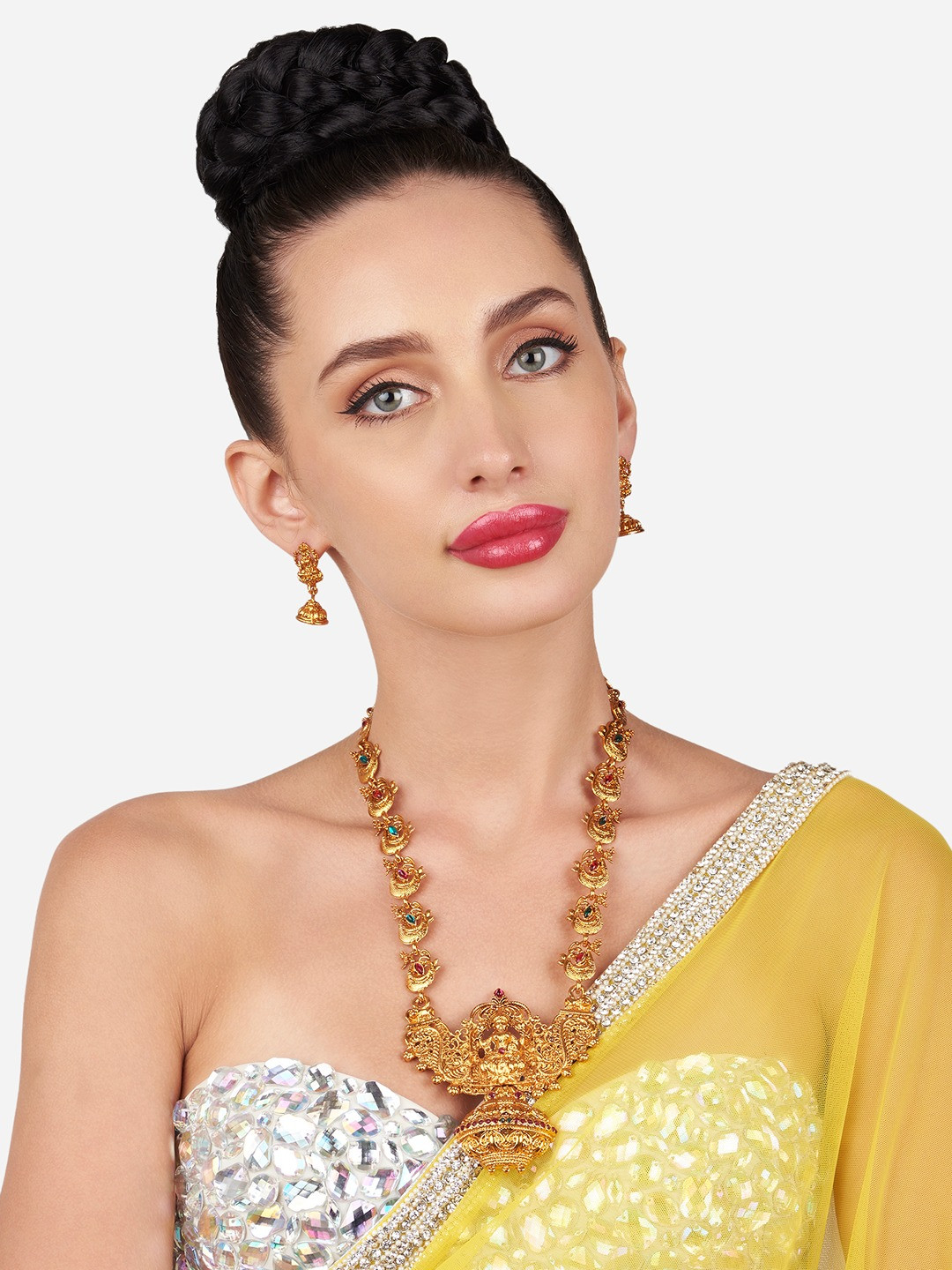 Zaveri Pearls Gold-Toned Sacred Goddess Jewellery Set