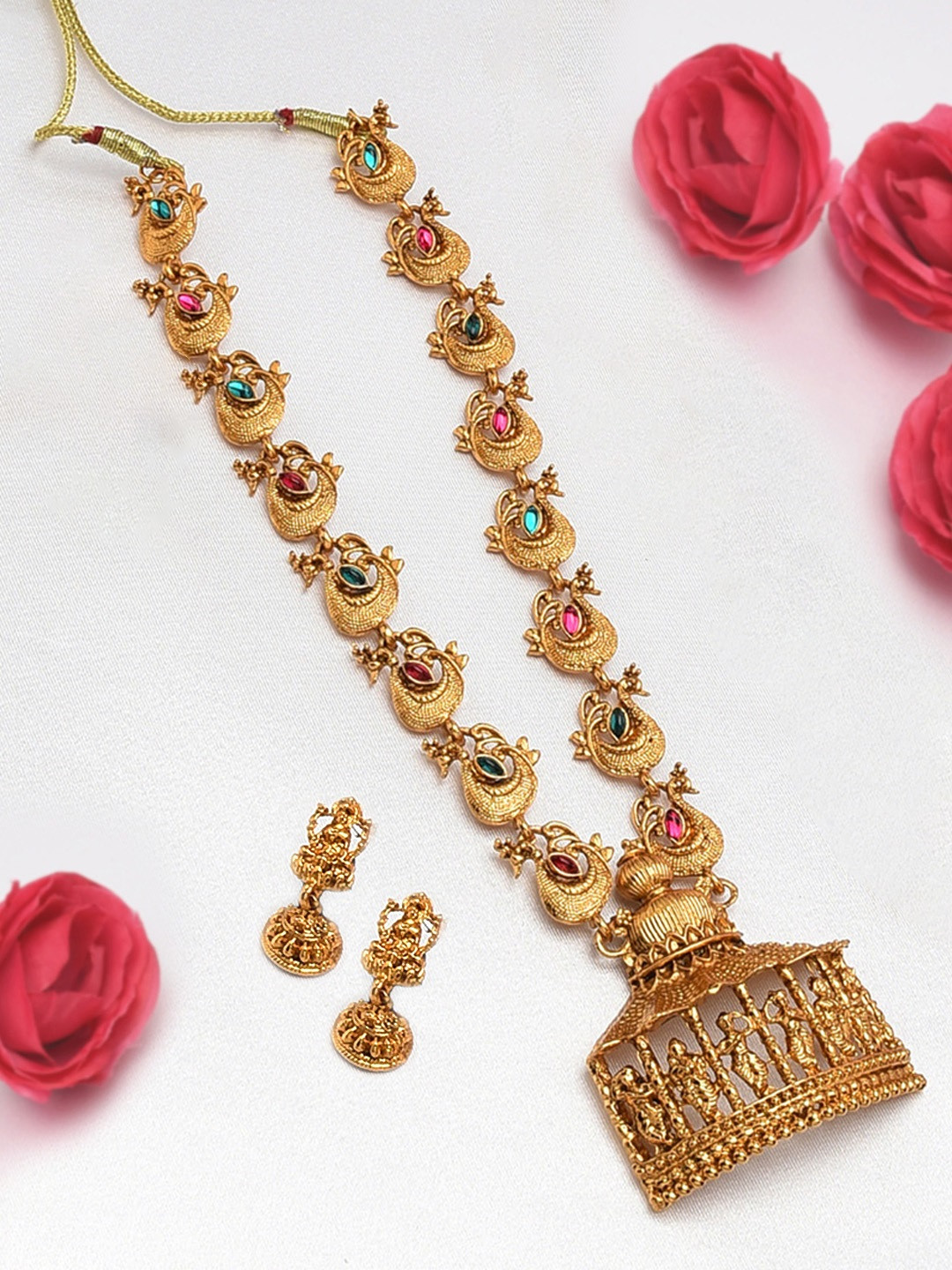 Zaveri Pearls Gold-Toned Sacred Goddess Jewellery Set