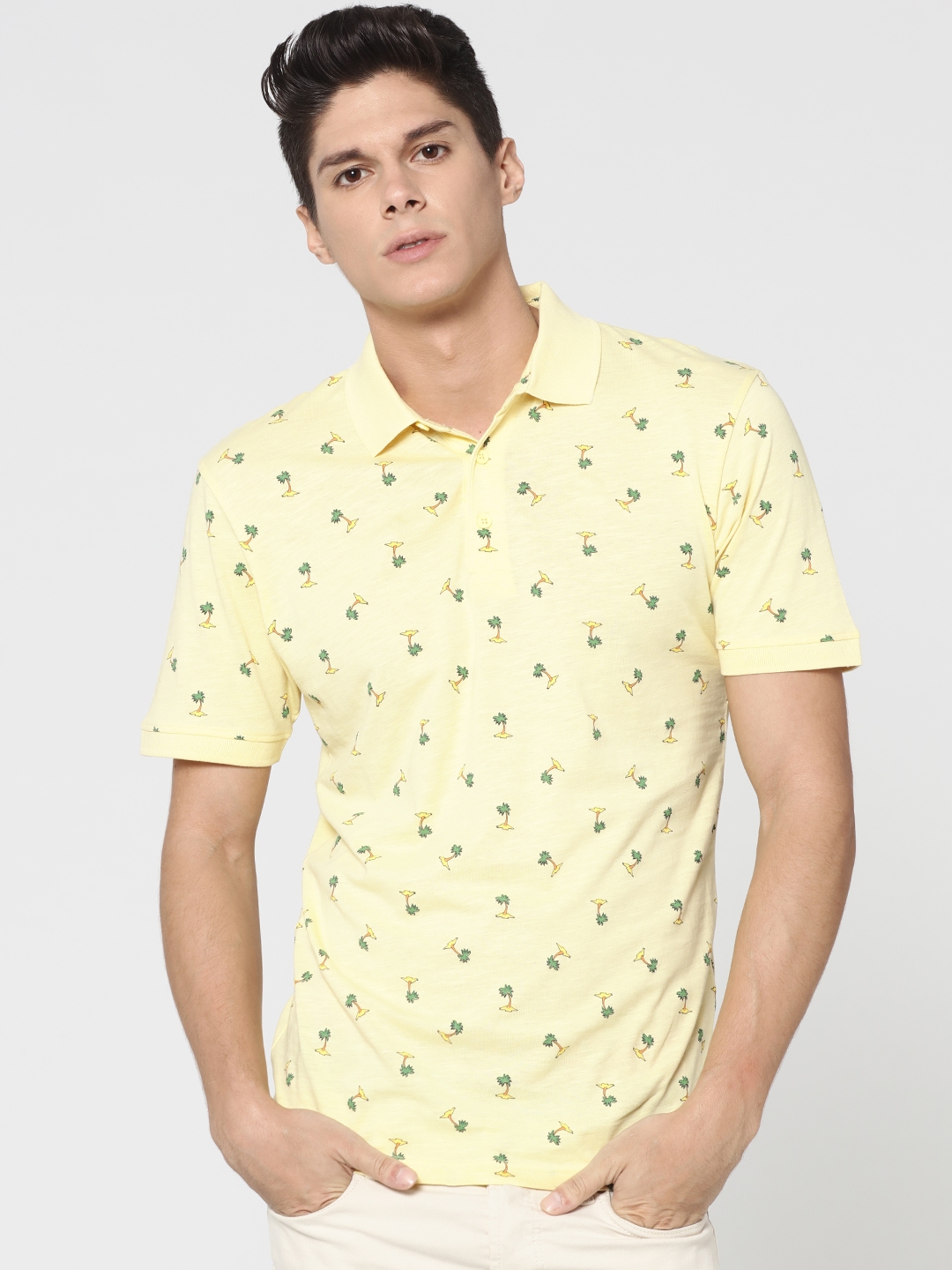 mens yellow polo t shirt