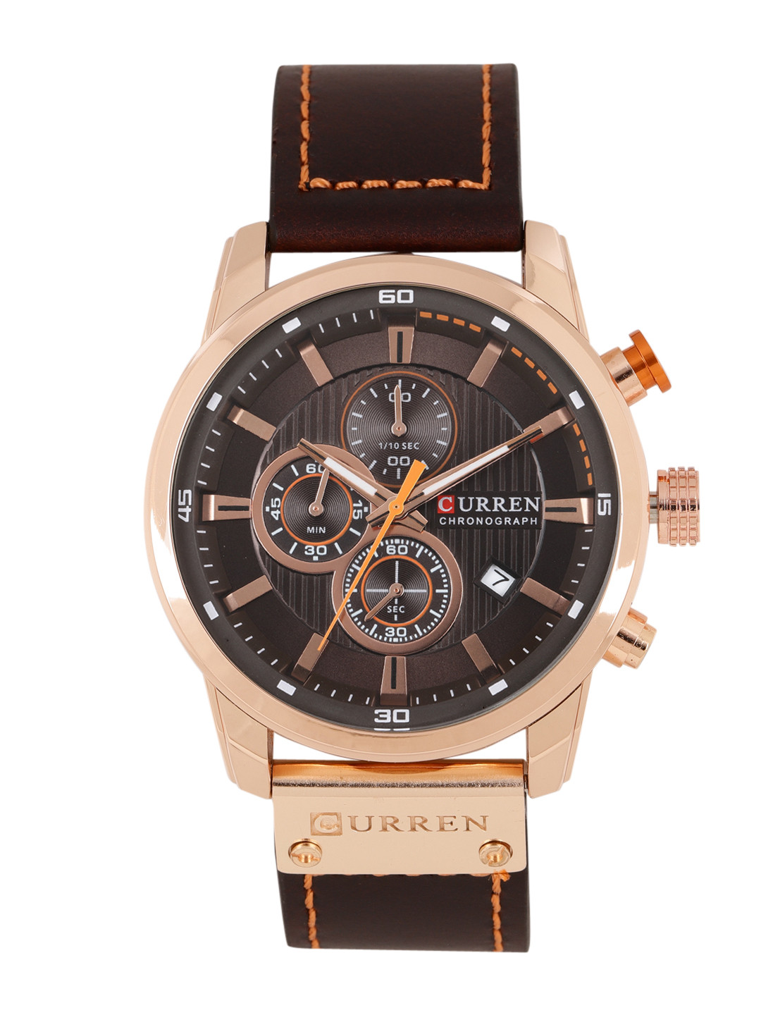 Curren Men Brown Patterened Analogue Watch 8291BRCO