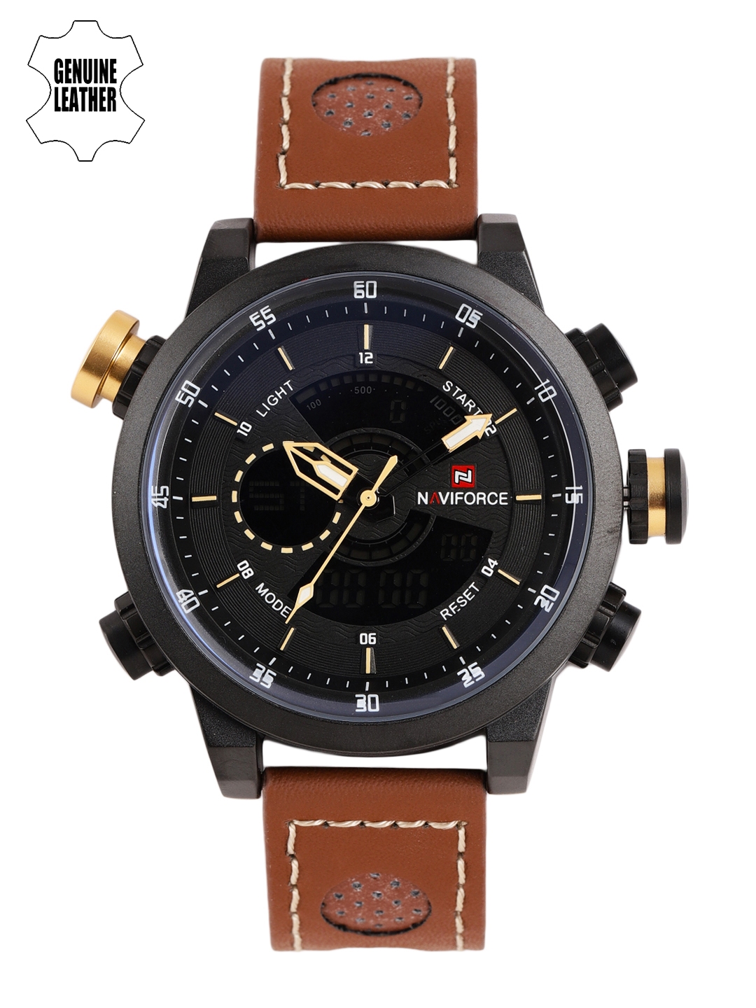 Naviforce Men Black Analogue and Digital Watch NF9081BYBN