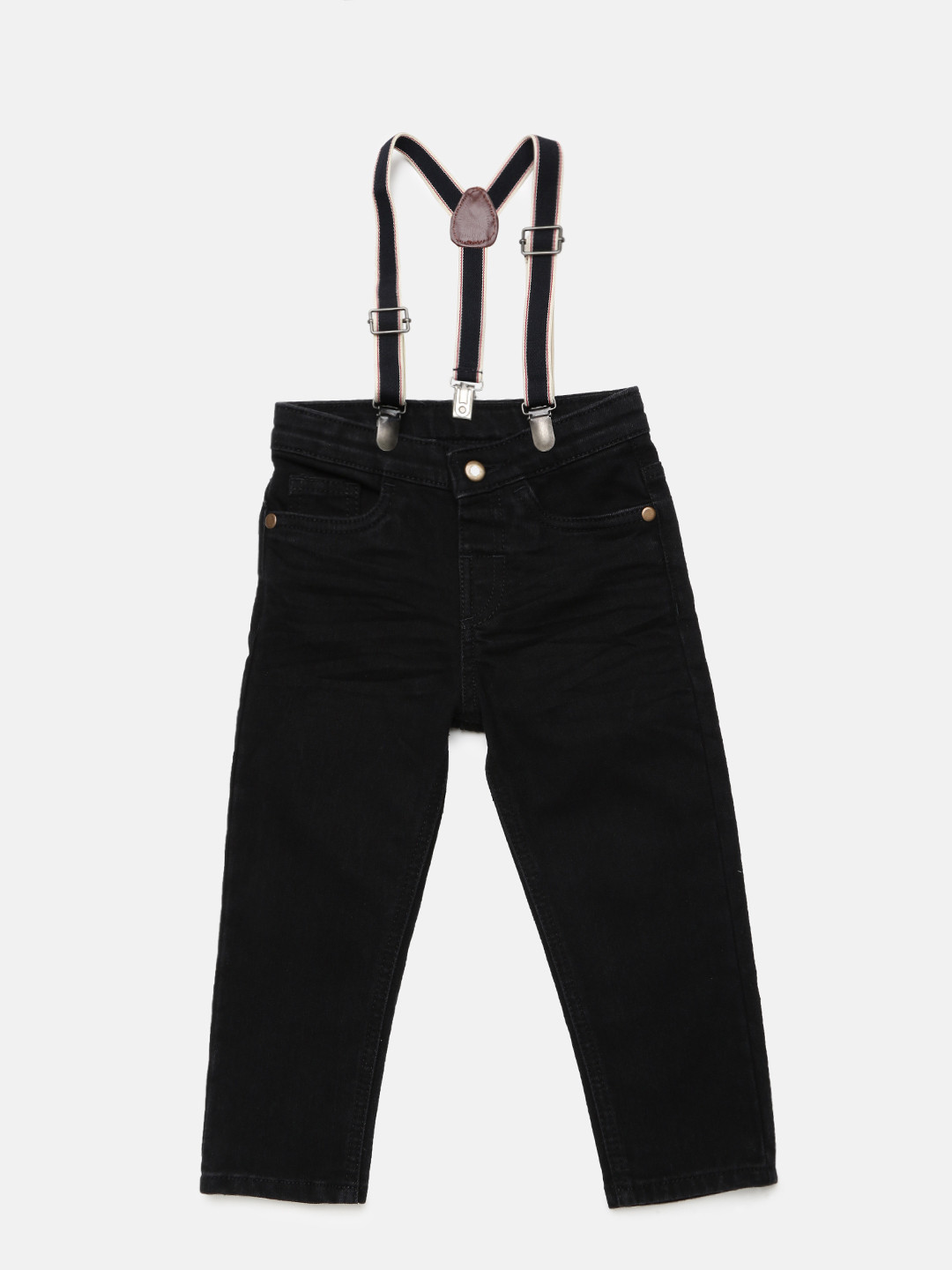 black jeans with suspenders