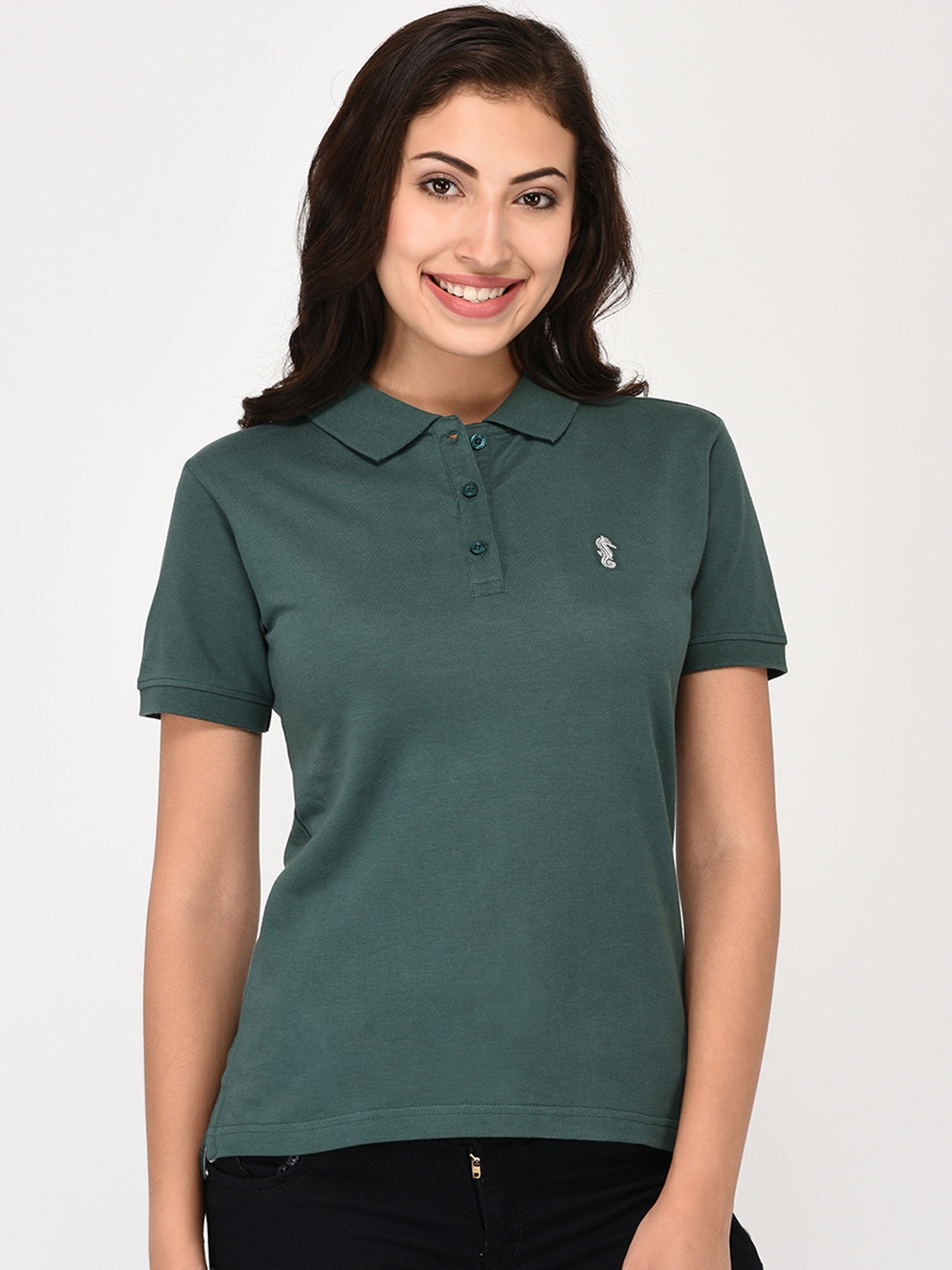 olive green polo shirt womens