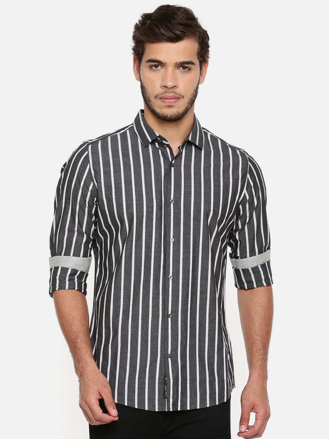 white striped casual shirt