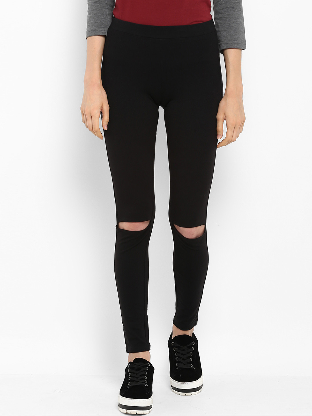 Slit Knee Leggings - Leggings for Women 