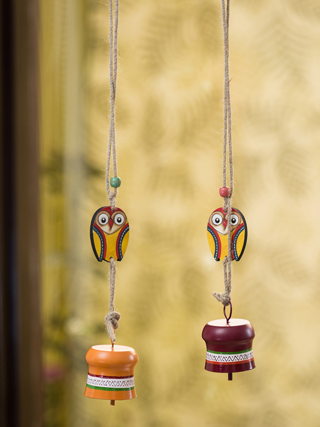 ExclusiveLane Set Of 2 Multicoloured Decorative Hanging Metal Wind Chime