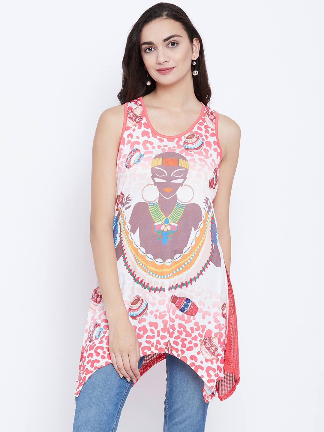 Camey Red Printed Tunic