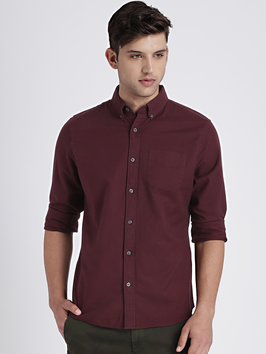 burgundy oxford shirt