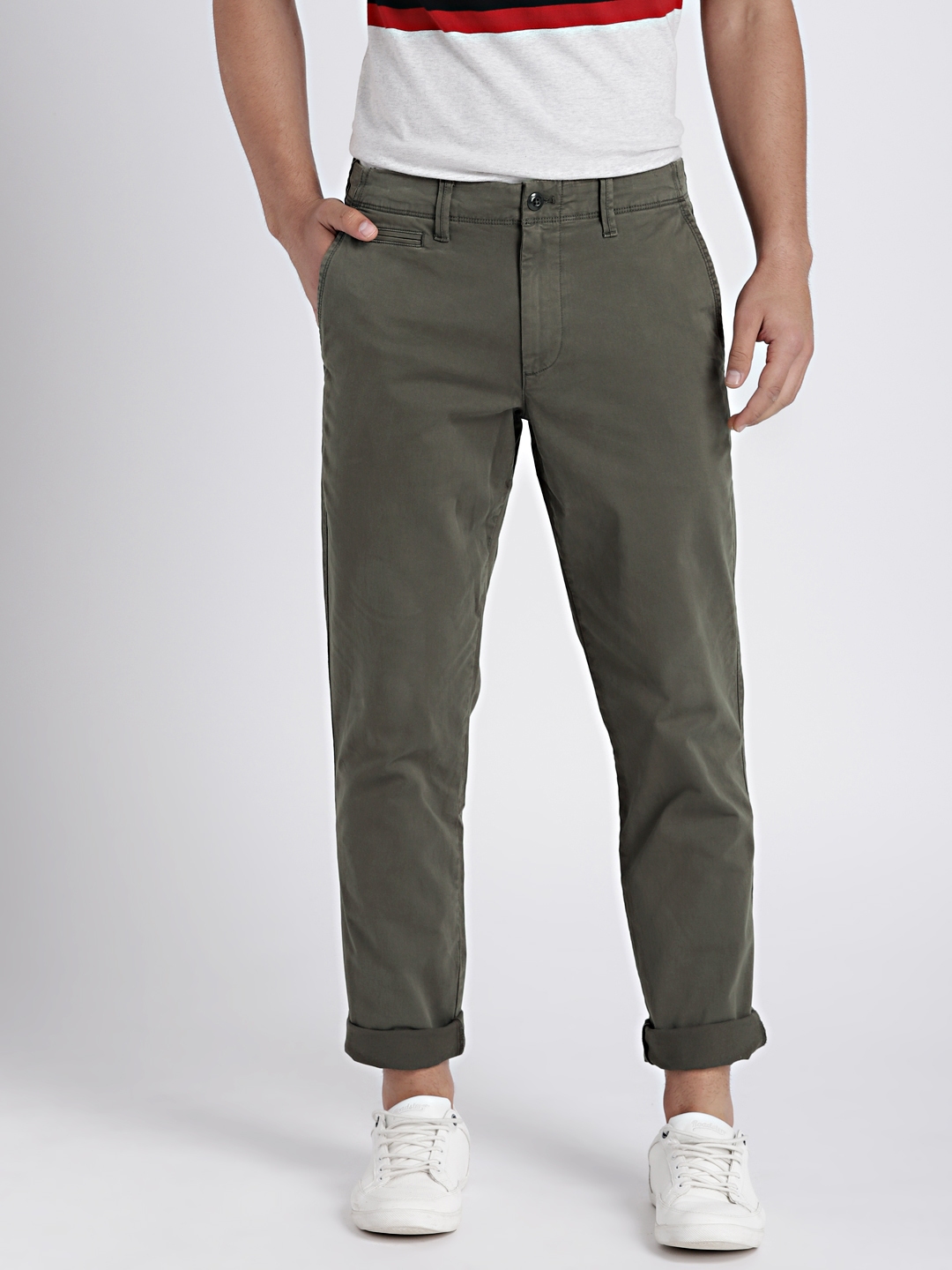 vintage wash khakis in slim fit with gapflex