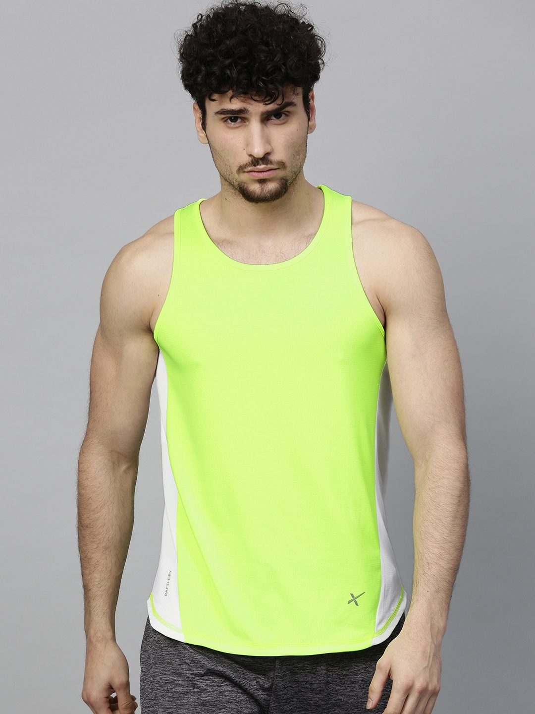 Buy HRX By Hrithik Roshan Men Fluorescent Green Running Sleeveless T Shirt  - Tshirts for Men 7231695