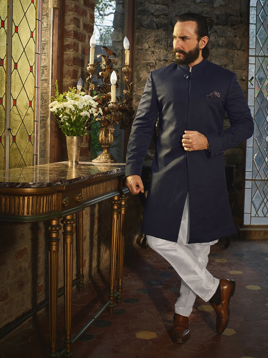 formal shoes on sherwani