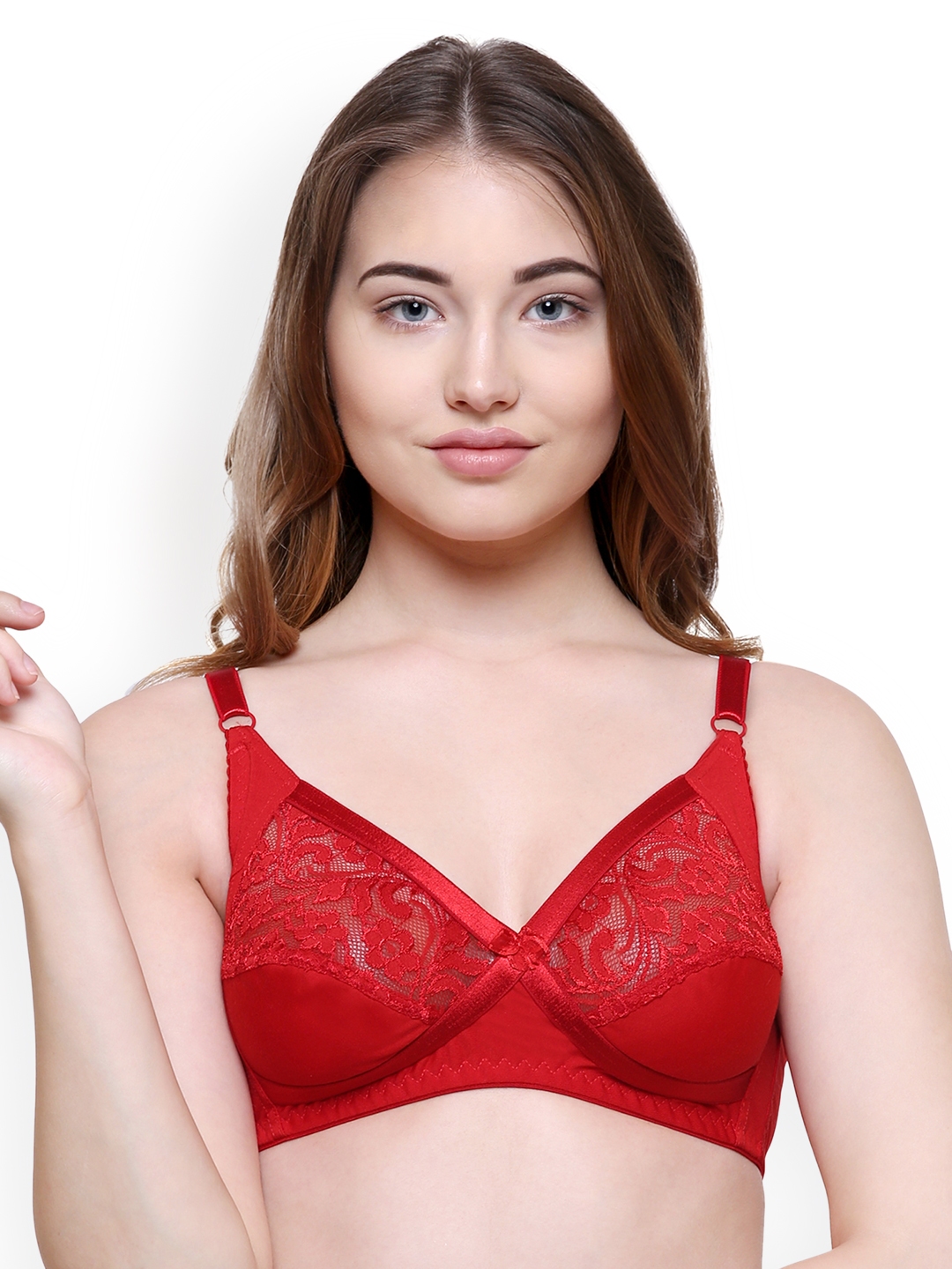 Buy College Girl Red Self Design Non Wired Non Padded Minimizer Bra Miracle  Rd - Bra for Women 7237215
