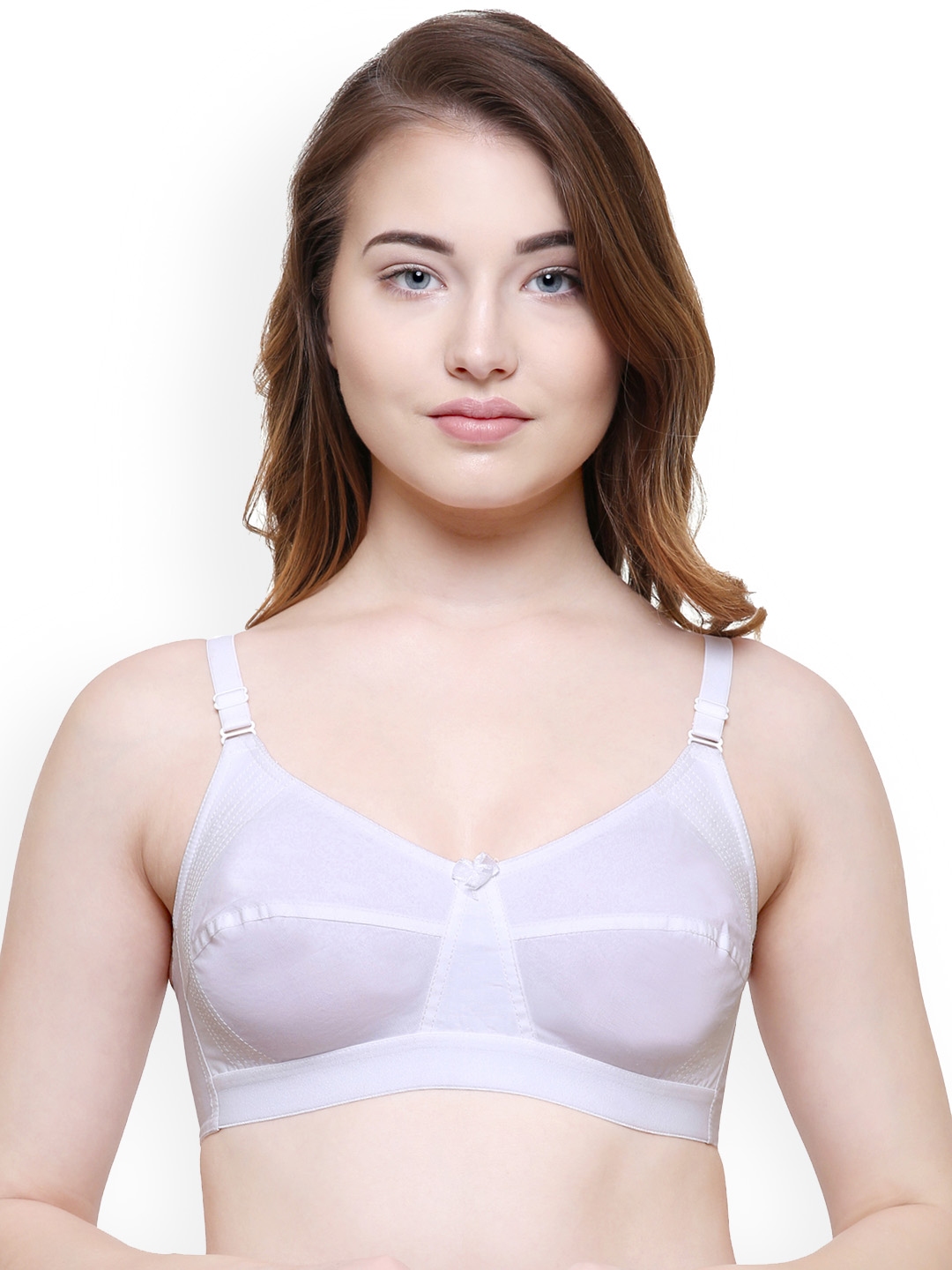 Buy College Girl White Solid Non Wired Non Padded Minimizer Bra