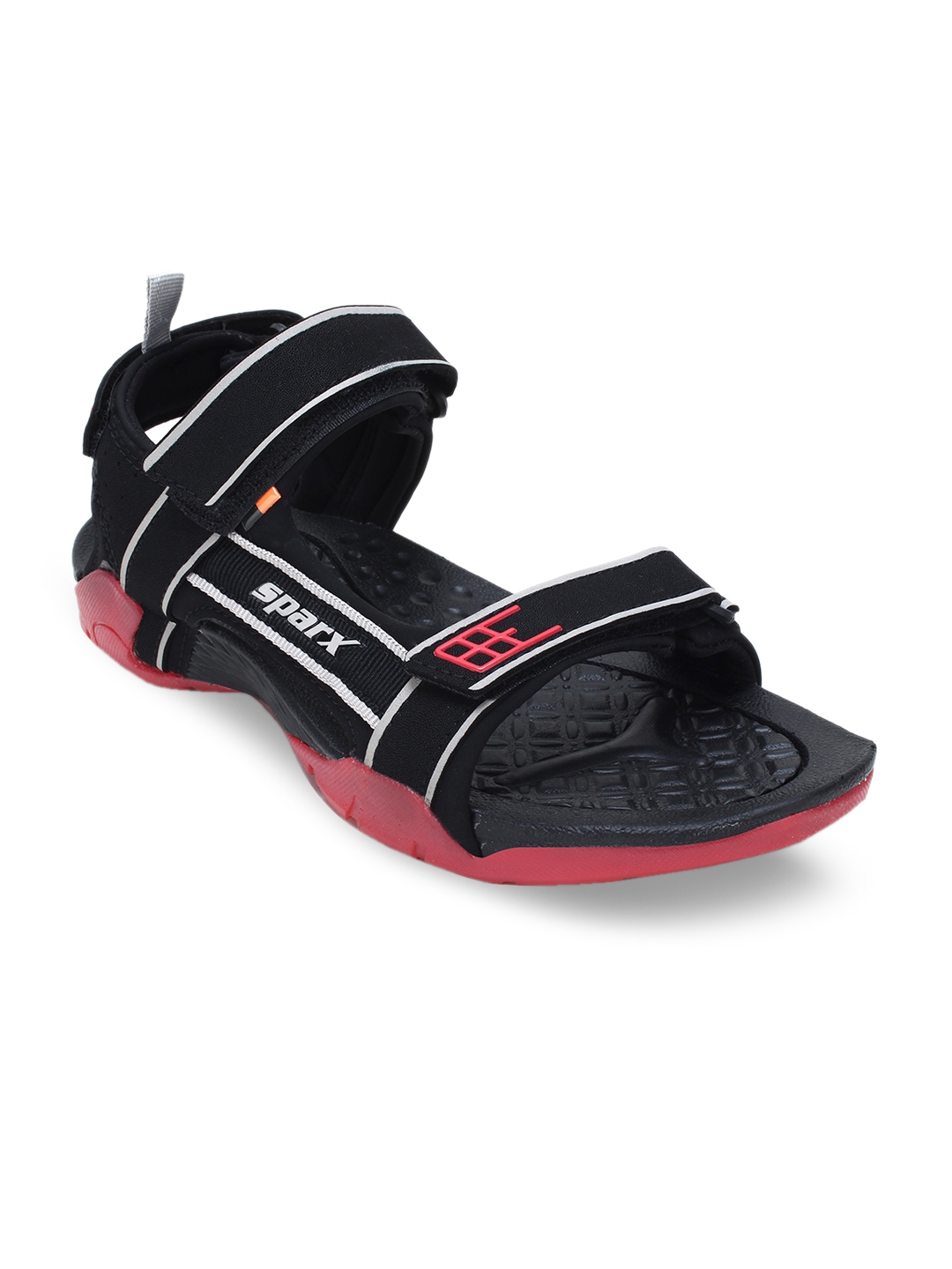 sparx black red sandals