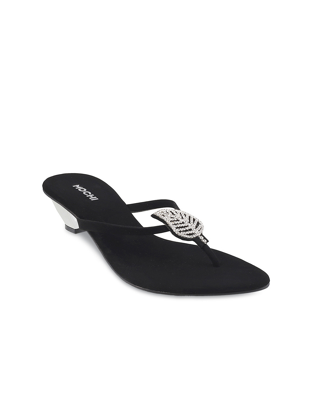 Buy Mochi Women Black Solid Sandals - Heels for Women 7253736 | Myntra