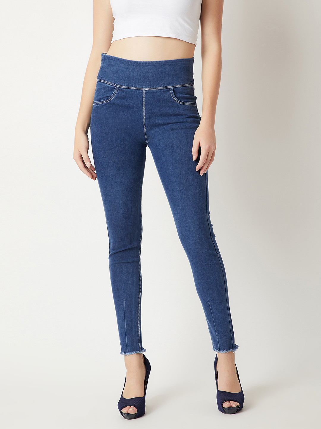 Miss Chase Women Blue Back to You Jeggings - Skinny Fit