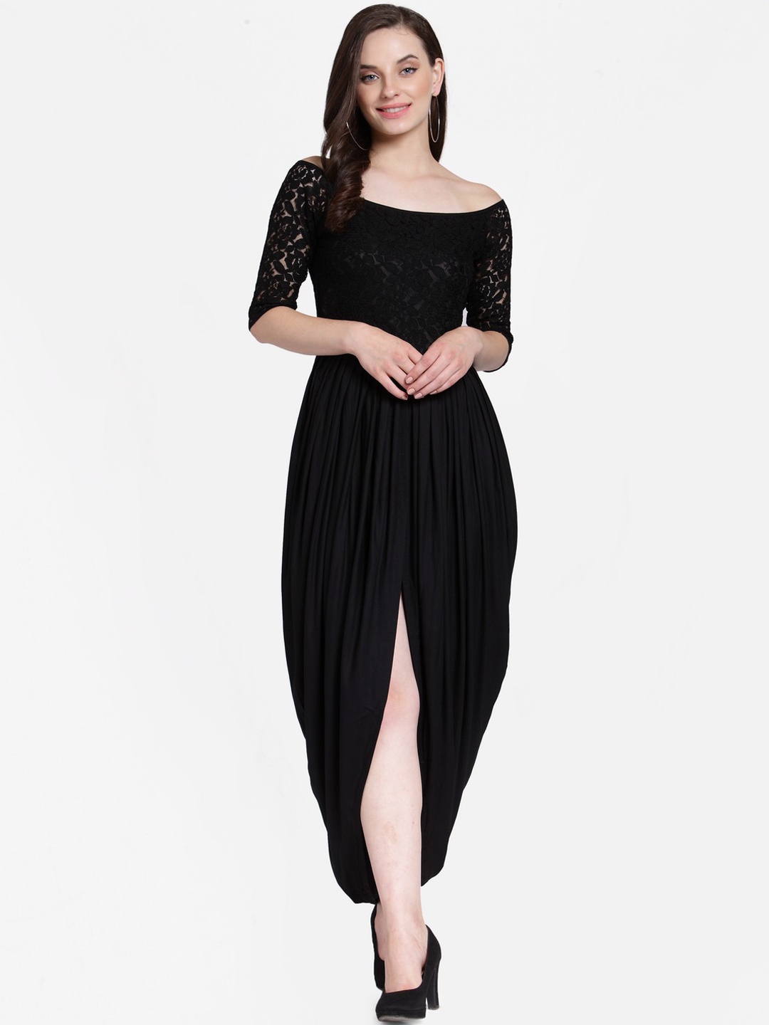solid black maxi dress