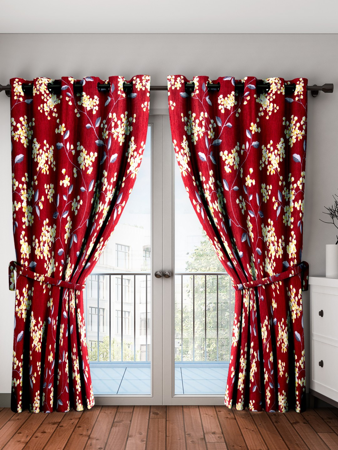 Cortina Maroon  Door Curtains