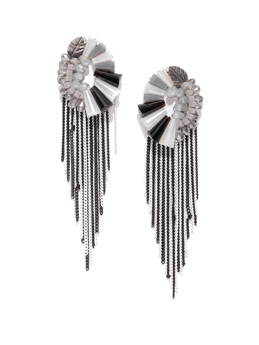 Buy Smokey Grey Black Diamond Crystal Drop Earrings Teardrop Online in  India  Etsy