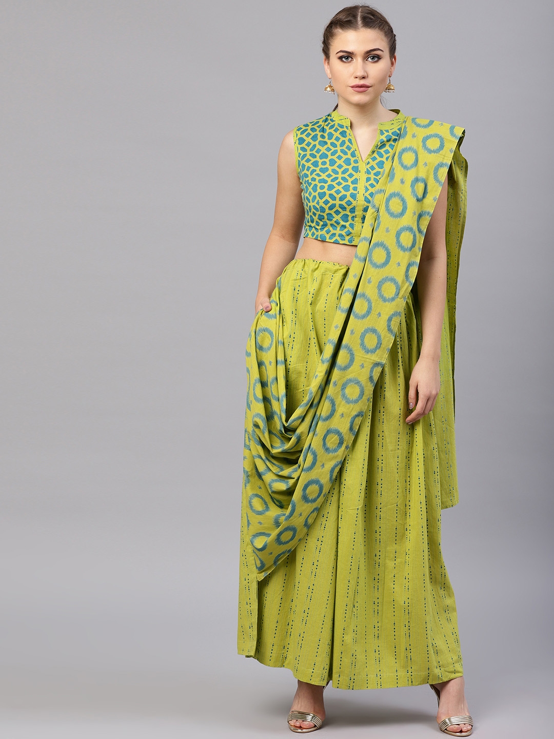 palazzo saree myntra