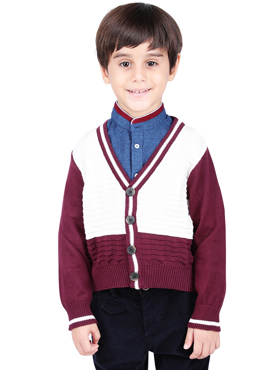 boys cream cardigan