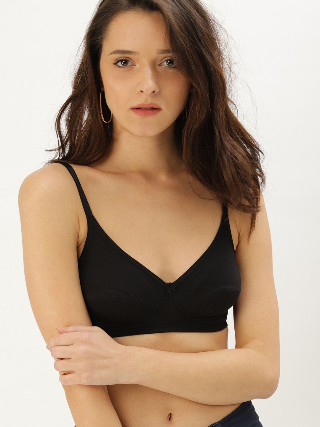 DressBerry Black Solid Non-Wired Non-Padded Everyday Bra DB-CS-001A