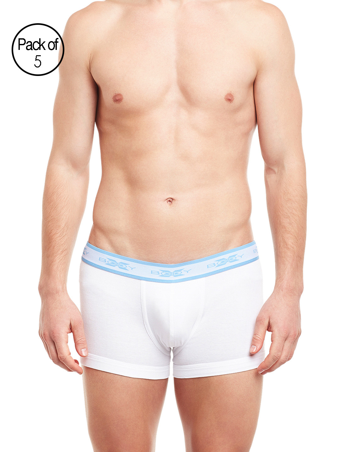 BODYX Pack of 5 Solid Assorted Trunks BX15T-W