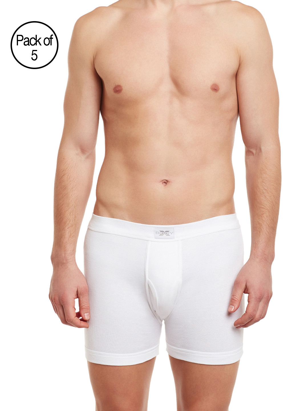 BODYX Pack of 5 Solid White Trunks BX15T-W