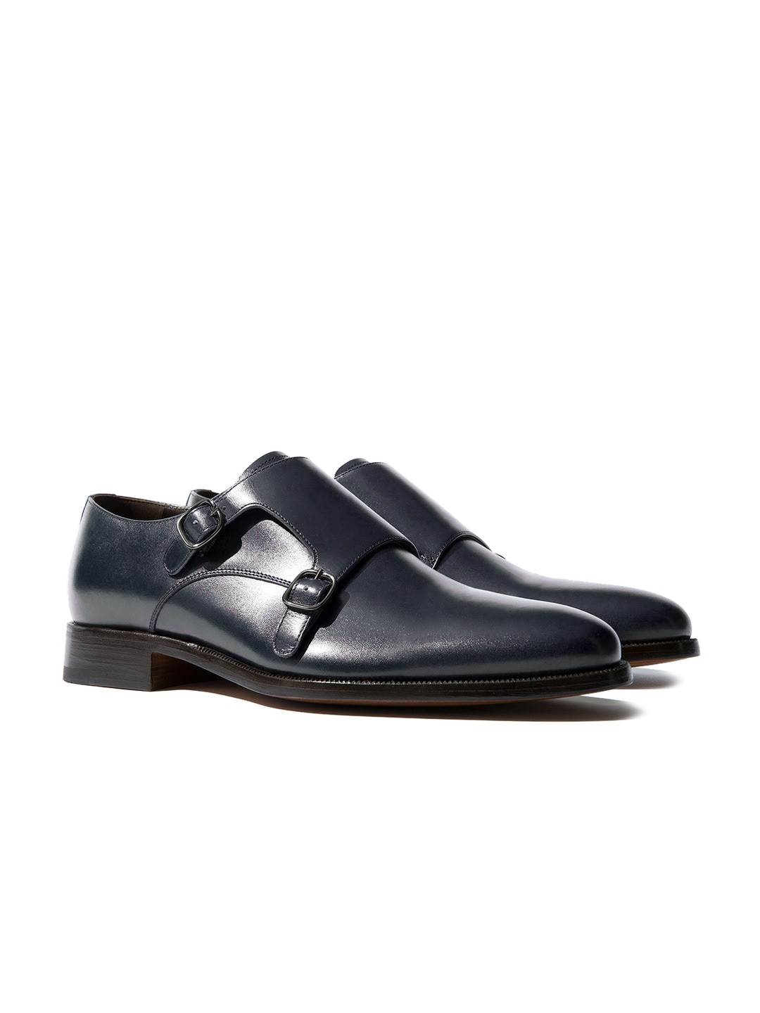 Rapawalk Blue Handcrafted Standard Width Leather Monks