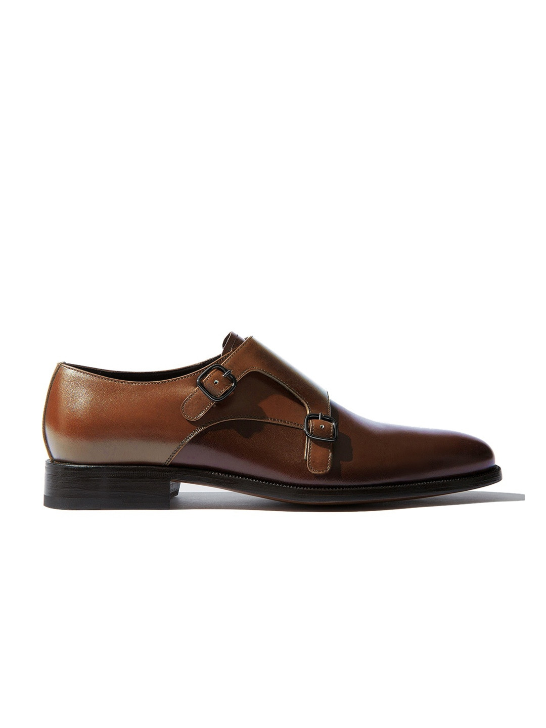 Rapawalk Tan & Coffee Brown Handcrafted Standard Width Leather Monks