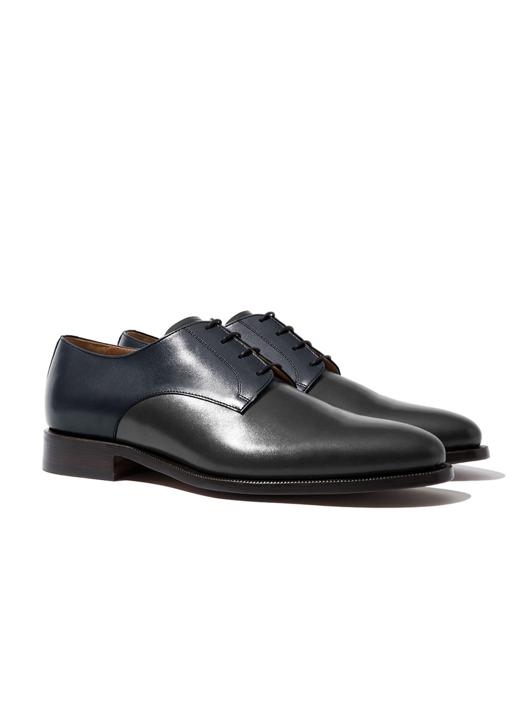 Rapawalk Blue & Grey Handcrafted Standard Width Leather Derbys
