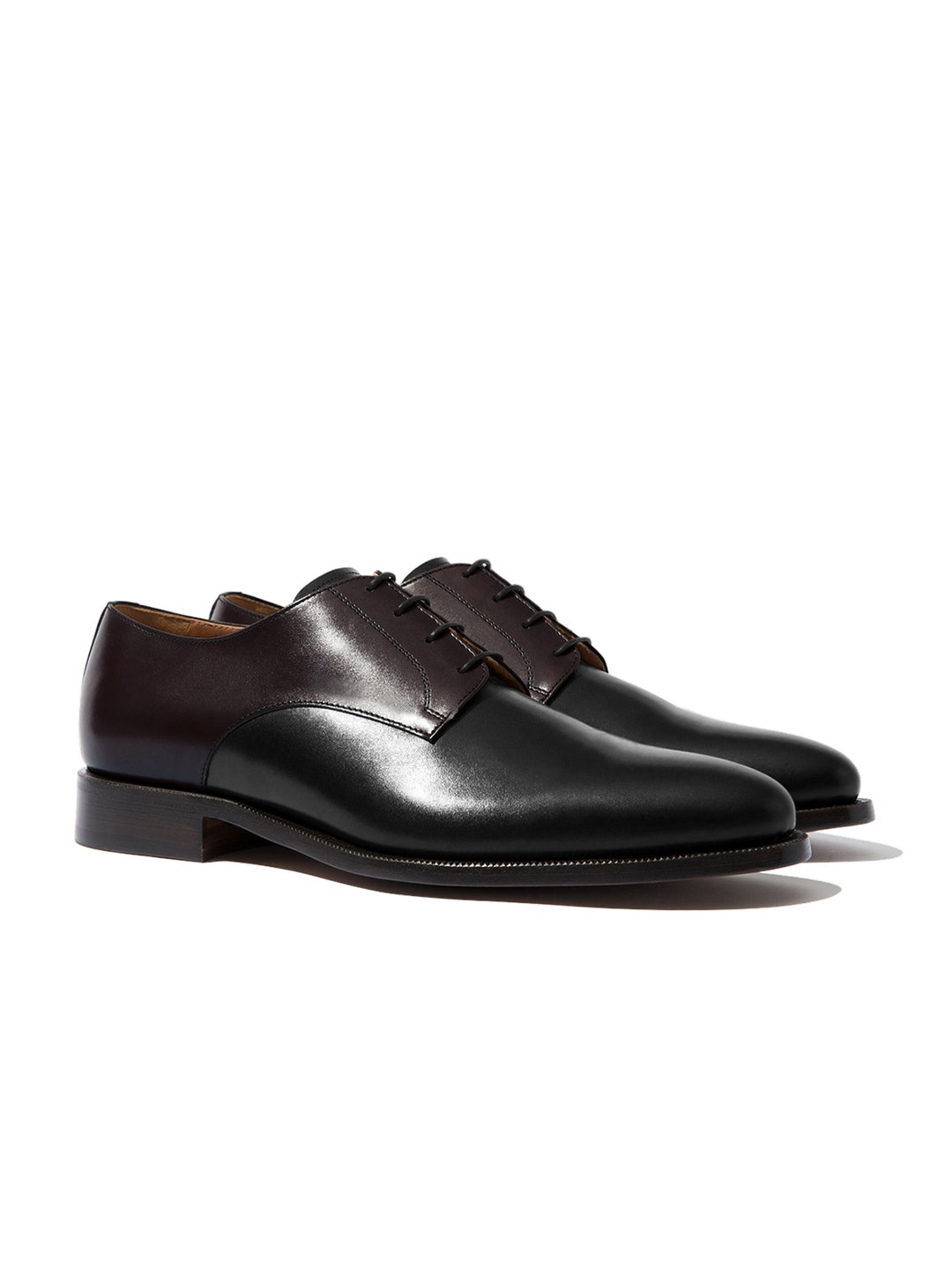 Rapawalk Burgundy & Black Handcrafted Standard Width Leather Derbys